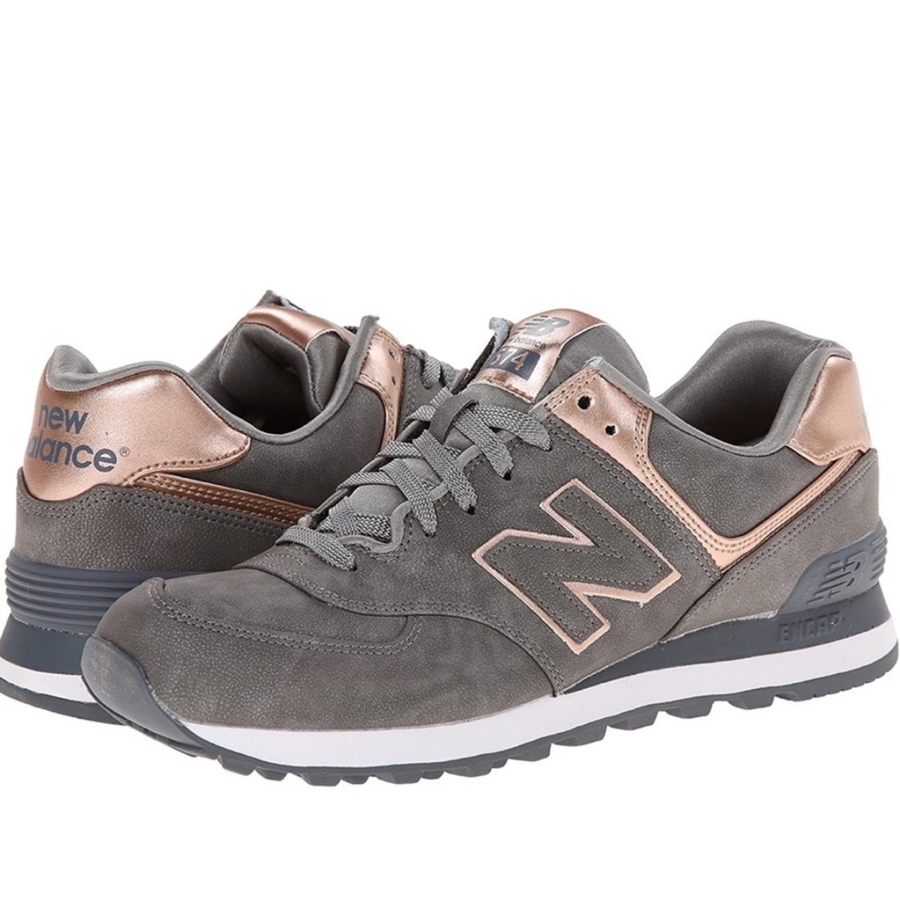 NEW BALANCE 574 Classic Sneakers Precious Metals Gray Women’s SZ 9
